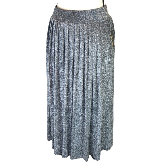Metro Wear Dresses & Skirts - Metrowear Silver Shimmery Metallic Pleated A-Line Skirt, Medium NEW